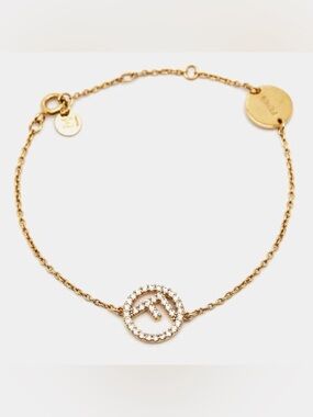 FENDI F is Rhinestone Gold Tone Bracelet
Free gift with purchase